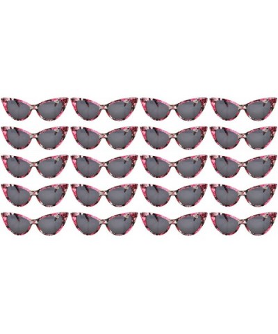 20 Pirs Wholesale Lot Cat Eye Sunglasses Colored Plastic Frame Colored Lens - 20_pairs_flower-red-frame_smoke - CM18CGKT5L0 $...