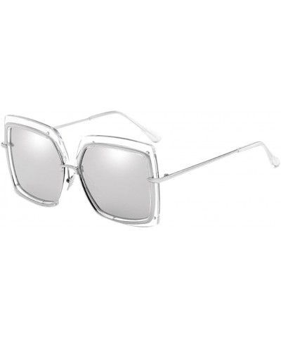 Outdoor Large Oversized Driving Glasses Sunglasses Men Women Traveling - Silver - C718DMNGAUK $9.19 Sport