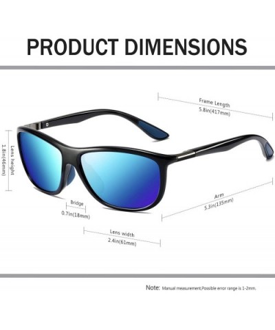 Rectangular Sports Fashion Polarized Sunglasses - Durable Lightweight Sun glasses for Men and Women - C618N72I695 $10.54 Sport