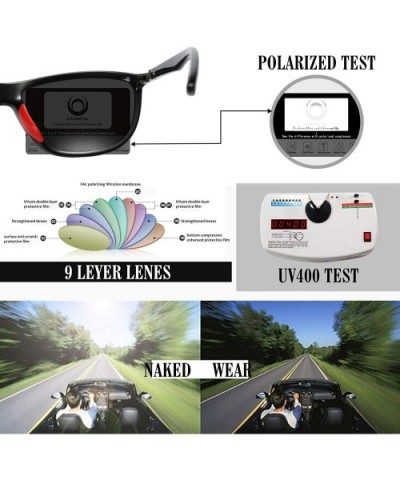 Rectangular Sports Fashion Polarized Sunglasses - Durable Lightweight Sun glasses for Men and Women - C618N72I695 $10.54 Sport