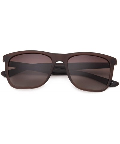 Classic Polarized Sunglasses for Men Women- Horn Rimmed- UV400 Protection - Brown Frame 7064 - C718RMRQ22N $8.17 Wayfarer