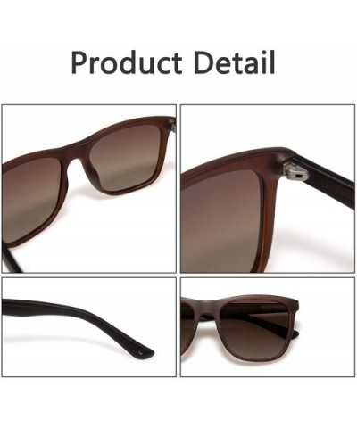 Classic Polarized Sunglasses for Men Women- Horn Rimmed- UV400 Protection - Brown Frame 7064 - C718RMRQ22N $8.17 Wayfarer