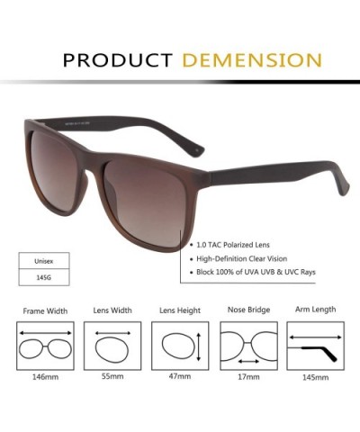 Classic Polarized Sunglasses for Men Women- Horn Rimmed- UV400 Protection - Brown Frame 7064 - C718RMRQ22N $8.17 Wayfarer