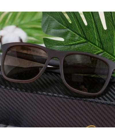 Classic Polarized Sunglasses for Men Women- Horn Rimmed- UV400 Protection - Brown Frame 7064 - C718RMRQ22N $8.17 Wayfarer