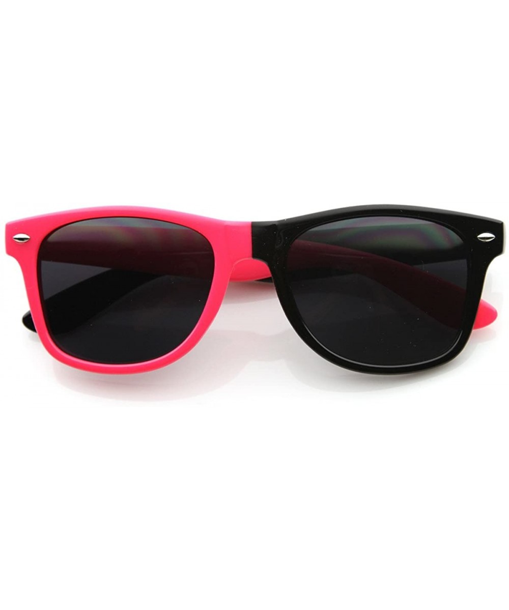 Half and Half Color Horn Rimmed Sunglasses Party Rock LMFAO Bud Basketball Commercial (Pink-Black) - CT11988CM2B $8.59 Wayfarer