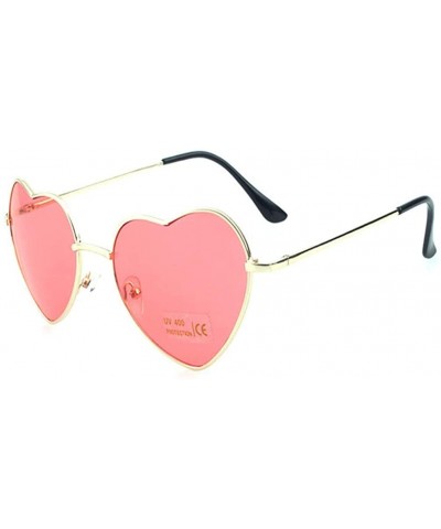 Ladies Heart Shaped Sunglasses Metal Women Designer Fashion Rimless Lenses Sun Glasses - C15 - CR18Y6I68WA $23.30 Rectangular