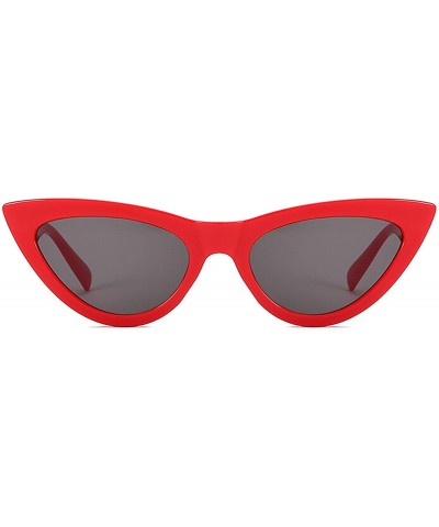 Retro Cat's Eye Sunglasses for Women PC AC UV 400 Protection Sunglasses - Red - C018SAS0W2G $9.66 Sport