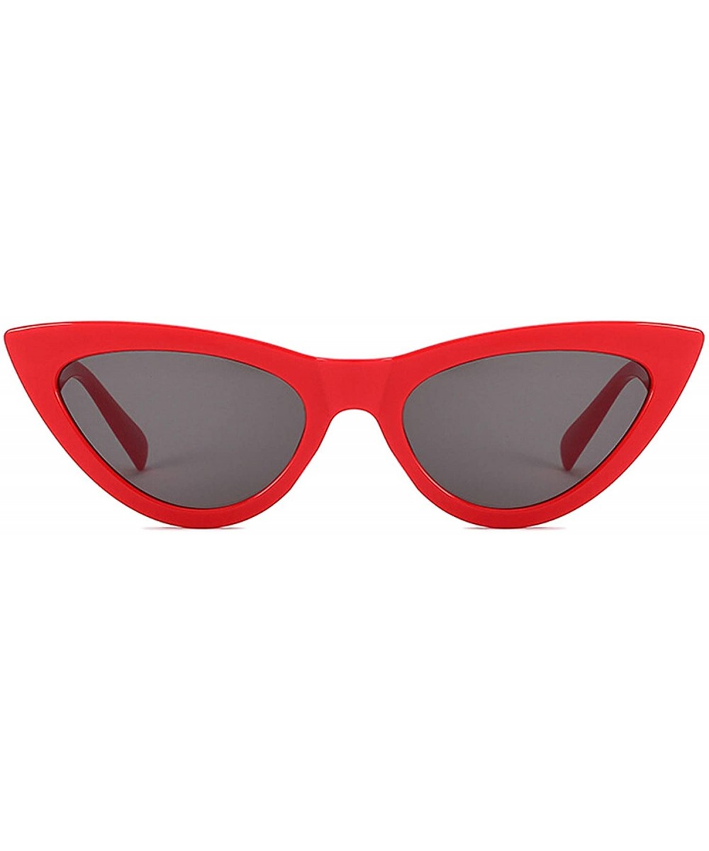 Retro Cat's Eye Sunglasses for Women PC AC UV 400 Protection Sunglasses - Red - C018SAS0W2G $9.66 Sport