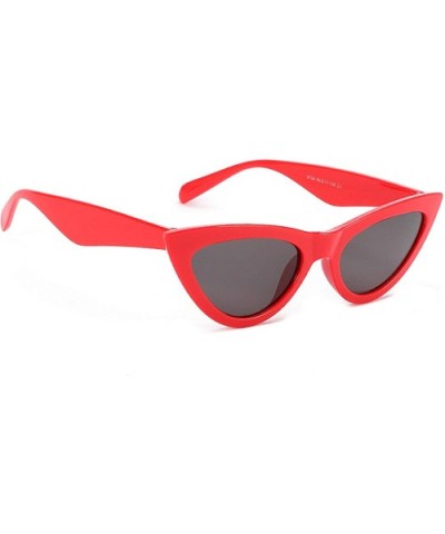 Retro Cat's Eye Sunglasses for Women PC AC UV 400 Protection Sunglasses - Red - C018SAS0W2G $9.66 Sport