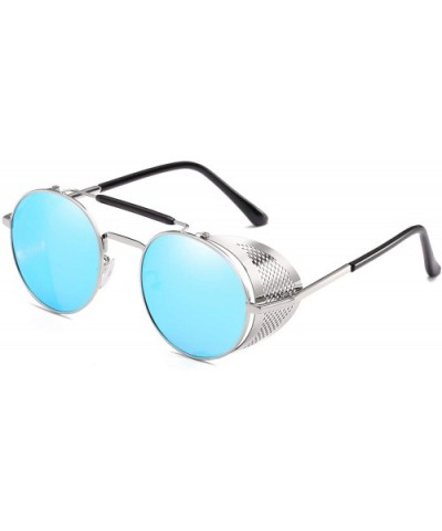 Steampunk Sunglasses Side Shield Round Vintage Glasses Retro Metal Glasses for Men&Women - C3 - CJ18XLKSTME $16.63 Shield