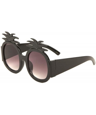 Round Party Pineapple Shape Crystal Sunglasses - Black - CD197U7MT70 $9.04 Round