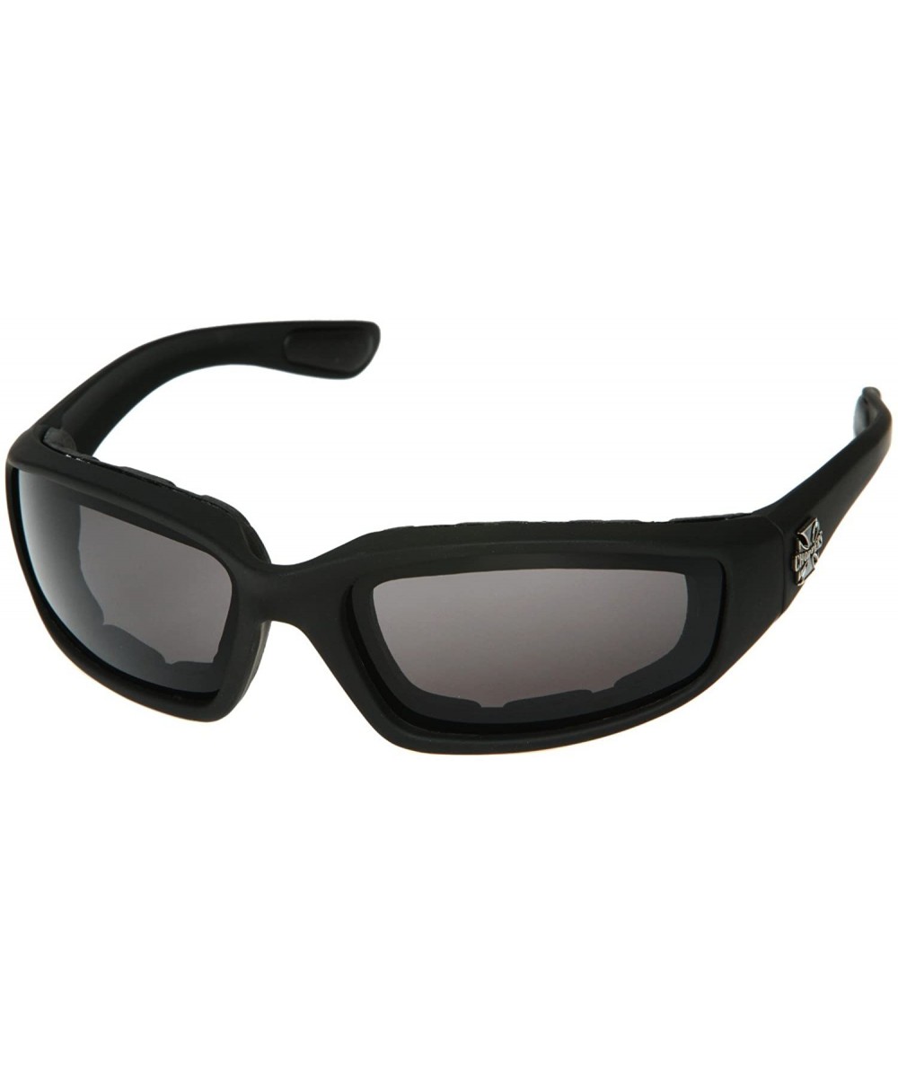 Men's Wind Resistant Motorcycle Wrap 65mm Black Lens Sunglasses - CM11K8YZ6YF $6.92 Wrap