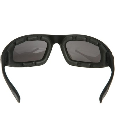 Men's Wind Resistant Motorcycle Wrap 65mm Black Lens Sunglasses - CM11K8YZ6YF $6.92 Wrap