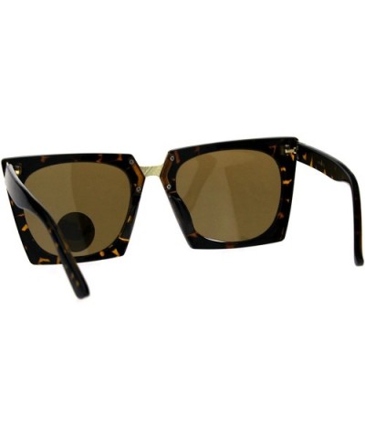 Impact Resistant Glass Lens Sunglasses Womens Oversized Square Fashion - Tortoise - CX18GQTRKEI $7.18 Oversized