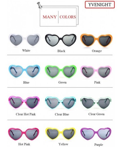 YVENIGHT 8 Pack of Neon Colors Heart Shaped Sunglasses in Bulk for Women Bachelorette Party Favors Accessories - CU196T7E8U8 ...