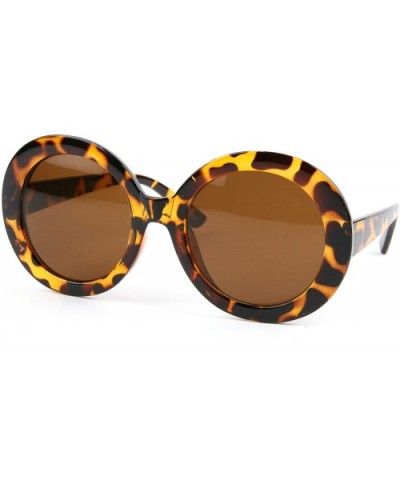 Women's Vintage Retro Frame Sunglasses - Tortoise-brown Lens - C711EPHZUOR $13.63 Round