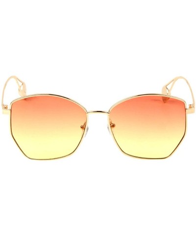 Geometric Thin Frame Oceanic Color Pearl Ear Sunglasses - Orange - C1197XQ0YIY $8.56 Butterfly