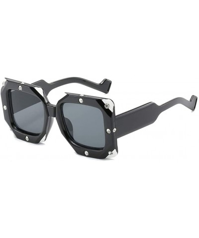 Oversize Square Sunglasses Women Rhinestone Luxury Brand Design Mirror Coating Fashion Shades Sun Glasses - C318RZGCK0U $14.3...