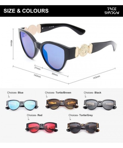 Retro Cat Eye Sunglasses Hiphop Sun Glasses High Fashion Luxury Gold Millionaire Rapper Swag Glasses - Blue - CO18WNEHWXK $6....