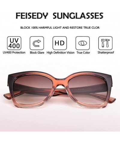 Retro Oversized Square Sunglasses Stylish Colorful Frame Chic Eyewear for Woman and Men B2597 - 05 Elegant Brown - CJ197HIZGH...
