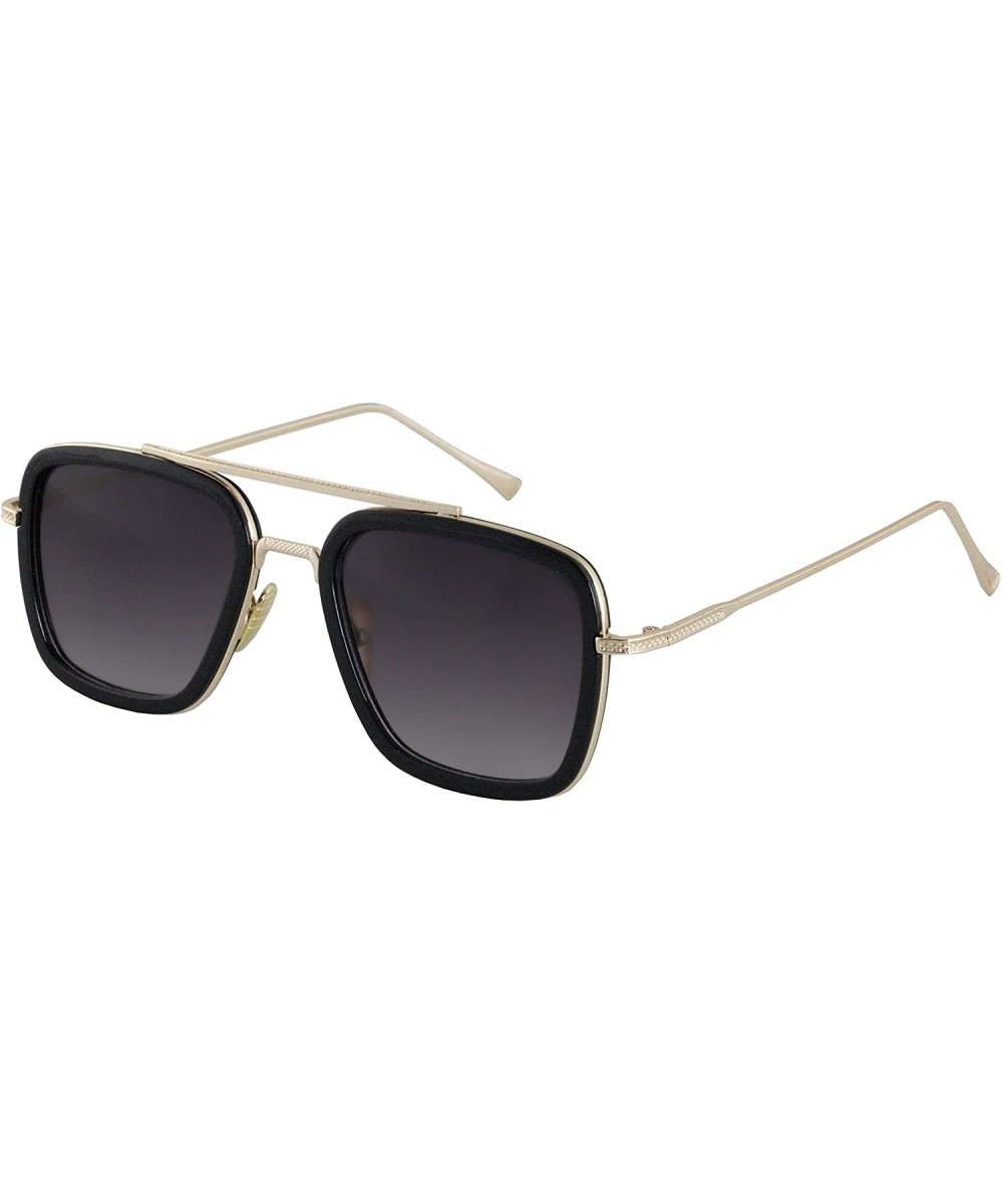 Retro Aviator Sunglasses Square Metal Frame for Men Women Spider Man Sunglasses - Gold - CL18W0OOD65 $8.28 Aviator