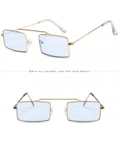 Slender Square Sunglasses Retro Small Rectangle Metal Frame UV Protection - A - CV190NDITH4 $5.41 Square