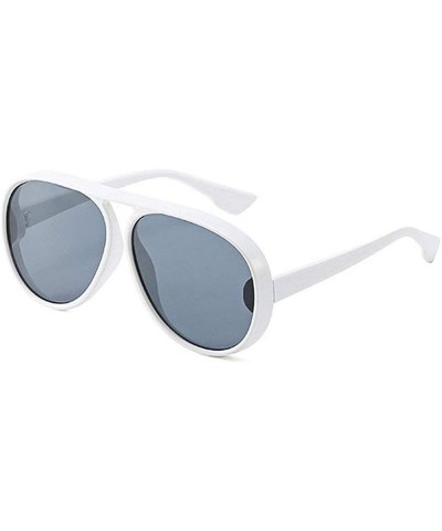 New retro big box fashion frog mirror unisex trend luxury brand designer sunglasses UV400 - White Grey - CT18M99S9IT $6.38 Ov...