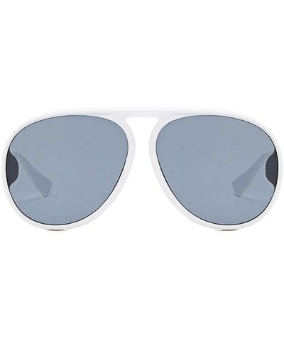 New retro big box fashion frog mirror unisex trend luxury brand designer sunglasses UV400 - White Grey - CT18M99S9IT $6.38 Ov...