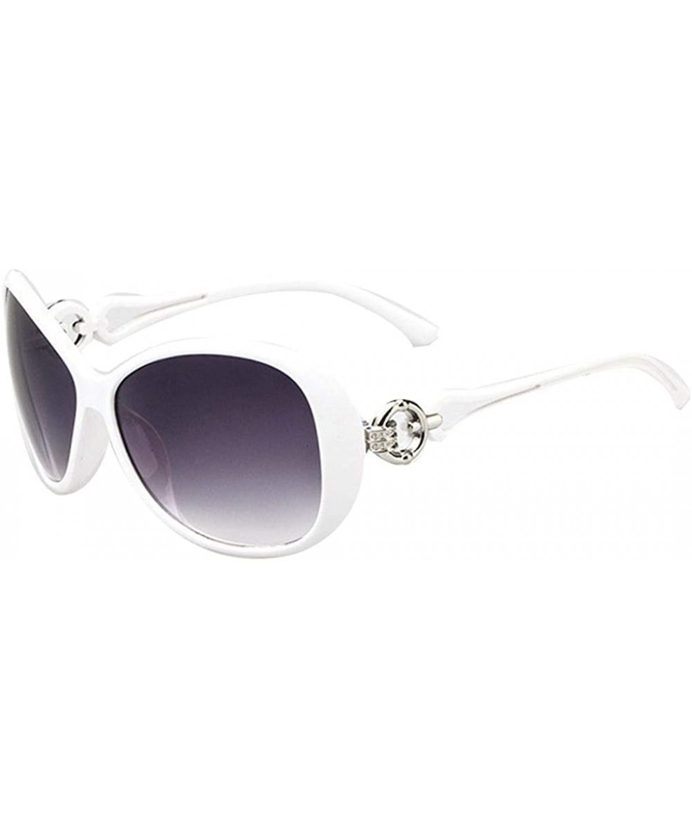 Women Fashion Oval Shape UV400 Framed Sunglasses Sunglasses - White - CM19877UQMM $13.81 Oval