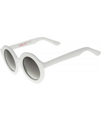 Limited Edition Womens Retro Round Sunglasses 45mm - White / Lavender - CO12JHCNZ91 $34.89 Round