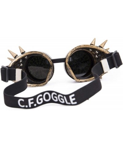 Vintage Steampunk Goggles Retro Spikes Glasses Rave Cosplay Halloween - Orange4 - C118HT49EUT $8.49 Goggle