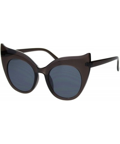 Womens Bat Shape Sunglasses Oversized Cateye Butterfly Fashion UV 400 - Brown (Black) - CE18Z8R464Q $7.55 Butterfly