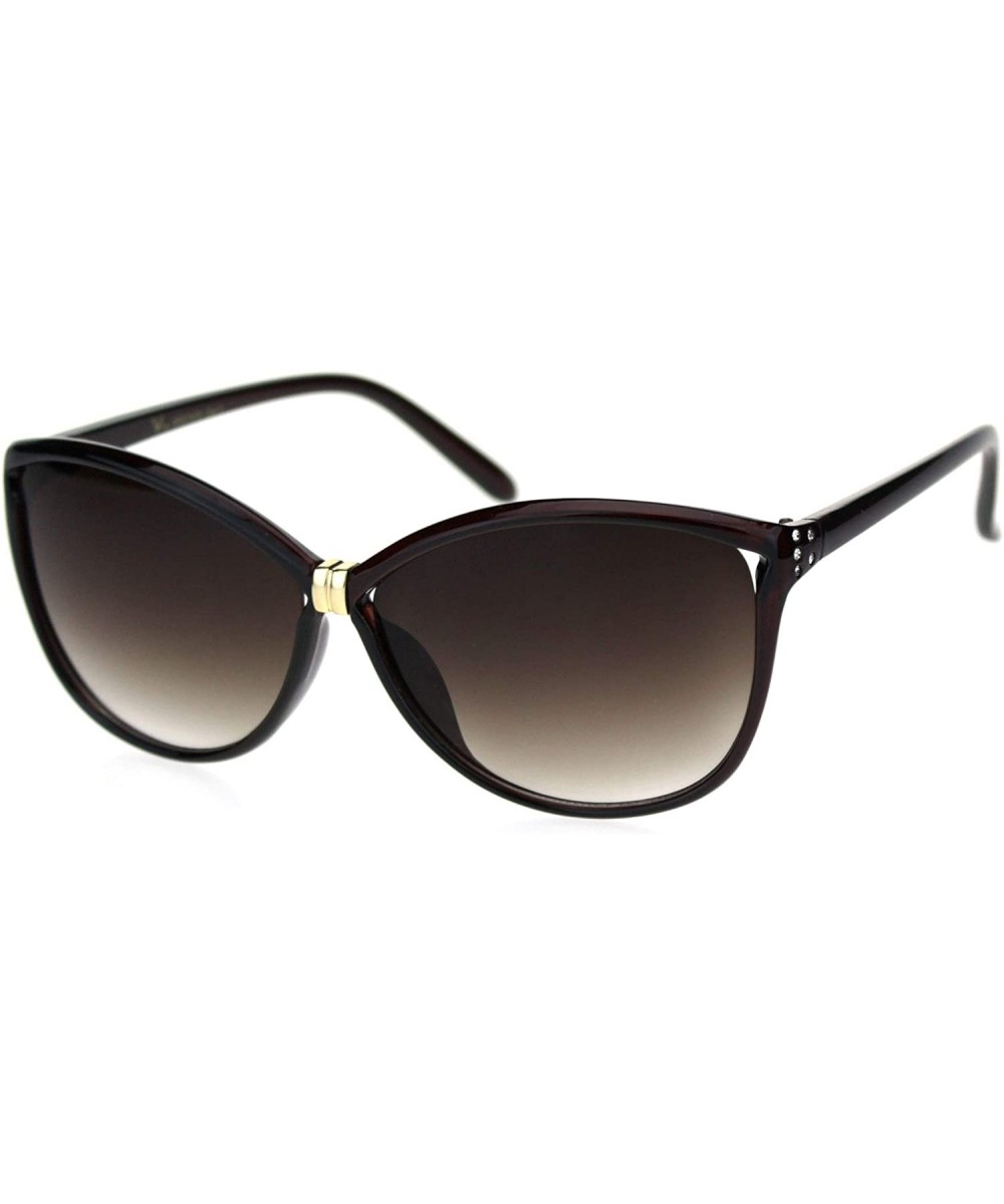 Womens Rhinestone Oversize Butterfly Chic Sunglasses VGRS1976 - Brown - C418RU8RU0K $10.99 Oversized