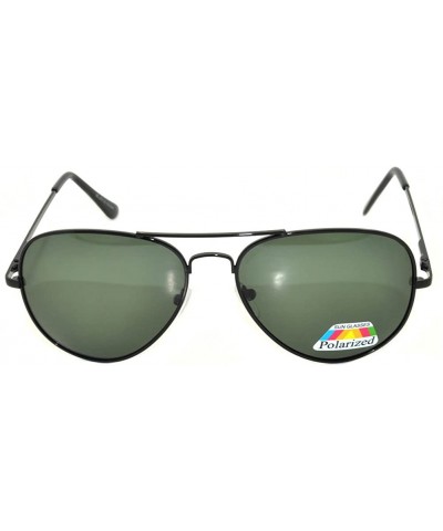 Classic Aviator Style Green Lens Sunglasses Metal Frame Black Color - CJ11T7KD9XV $6.13 Aviator