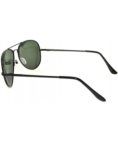 Classic Aviator Style Green Lens Sunglasses Metal Frame Black Color - CJ11T7KD9XV $6.13 Aviator