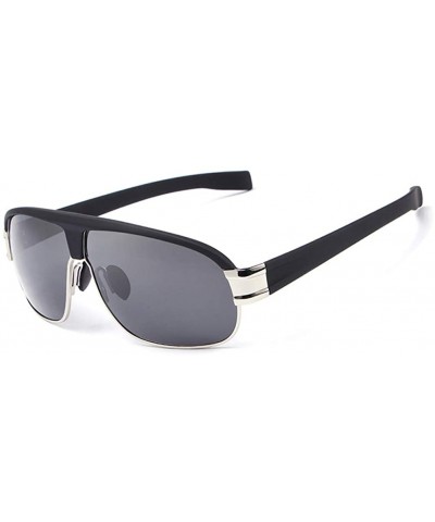 Fashion Retro Biker Fishing Polarized Sunglasses for Men - Silver - C018ZSKSYRG $8.35 Rimless