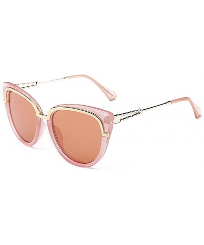 New Fashion Round Cateye Mirrored Sunglasses For Women Classic Style Vintage Inspired Fashion - Pink/Pink - C812IOUXUSD $10.7...