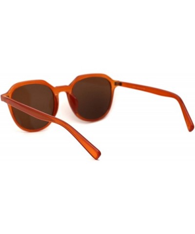 Mod Plastic Horn Rim Retro Round Rectangular Sunglasses - Orange Brown - CH196IIUZ4I $7.93 Rectangular