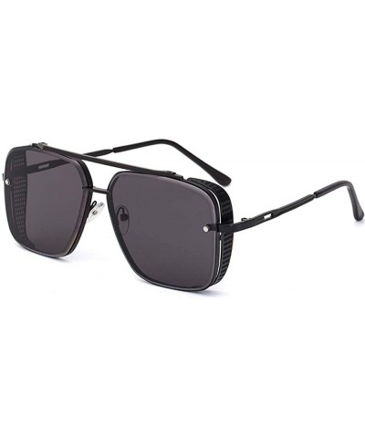 oversized retro sunglasses Steampunk shields - 6 - C3196MCZWA6 $13.58 Rimless