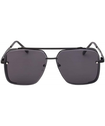 oversized retro sunglasses Steampunk shields - 6 - C3196MCZWA6 $13.58 Rimless