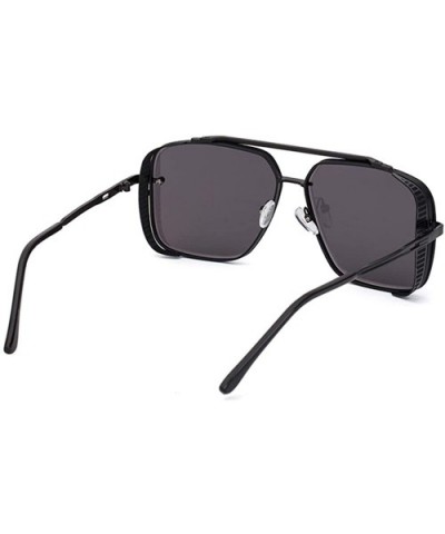 oversized retro sunglasses Steampunk shields - 6 - C3196MCZWA6 $13.58 Rimless