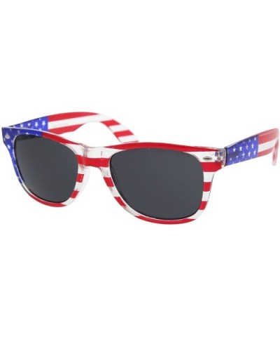 American Patriot Flag Wayfarer Sunglasses Mirror Lens USA - Gold - CG11KRZBO5F $6.60 Aviator