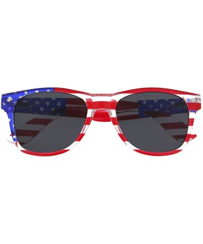 American Patriot Flag Wayfarer Sunglasses Mirror Lens USA - Gold - CG11KRZBO5F $6.60 Aviator