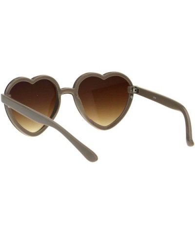 Womens Heart Shape Sunglasses Rims Behind Lens Heart Frame - Beige (Brown) - C018GAX4CS3 $8.94 Oval