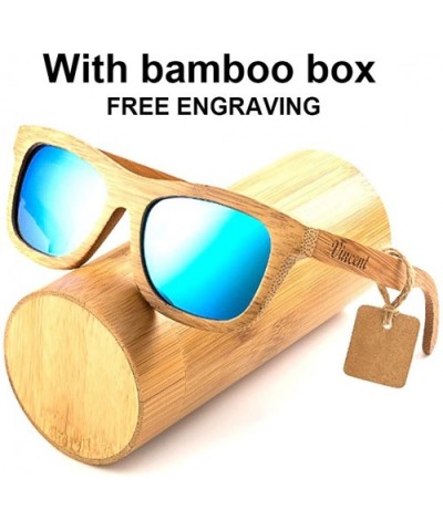 Personalized Wooden Polarized Mirrored Sunglasses Unisex Groomsmen Gifts - Sunglasses With Bamboo Box - CM185244L8Q $26.27 Wa...