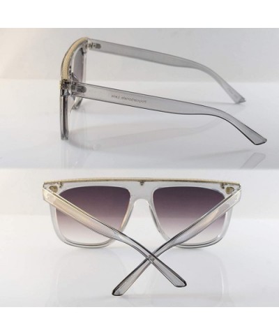 Engraved Metal Deco Flat Top Mod Sunglasses A295 - Grey Black - CM18Z4UZSQI $10.99 Square