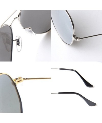 Unisex Aviator Polarized Sunglasses Classic UV Protection 3025 - Silver - C6187K6K5WD $6.78 Aviator