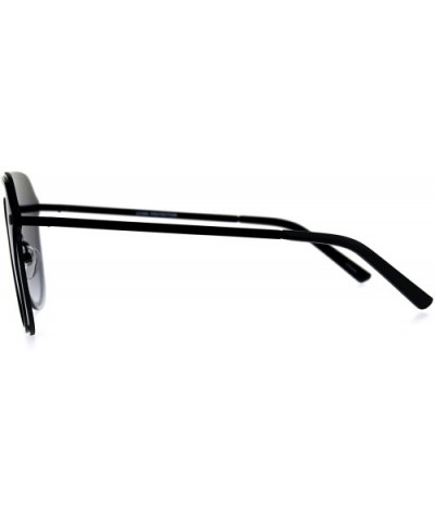 Mens Oversize Rimless Metal Trim Shield Racer Sunglasses - Black Smoke - C318CGNW8WE $12.20 Oversized