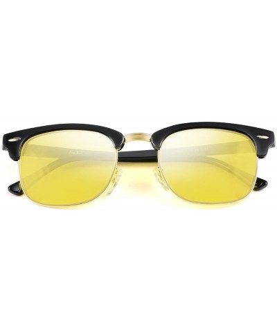 Classic Half Frame Sunglasses Fashion Eyeglasses for Men Women Ladies - Black Frame/Night Vision Lens - C41895SWR5C $18.14 Wa...