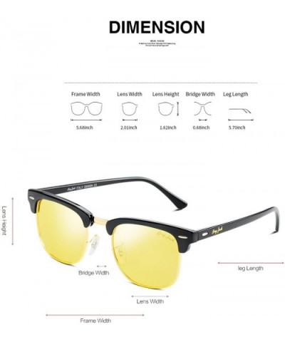 Classic Half Frame Sunglasses Fashion Eyeglasses for Men Women Ladies - Black Frame/Night Vision Lens - C41895SWR5C $18.14 Wa...